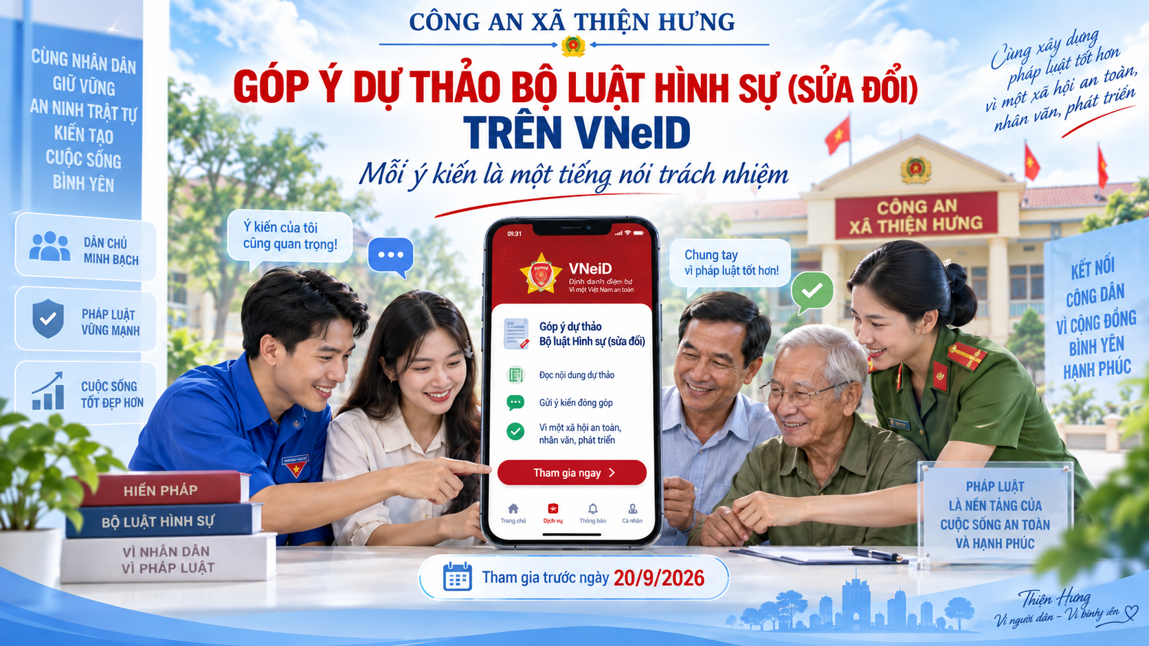 Mời góp ý Dự thảo Bộ luật Hình sự (sửa đổi) trên VNeID